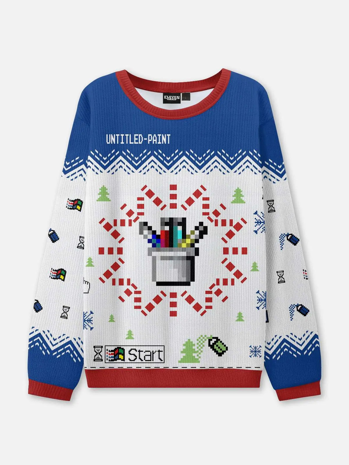 Retro Paint Program Ugly Christmas Sweatshirt 
