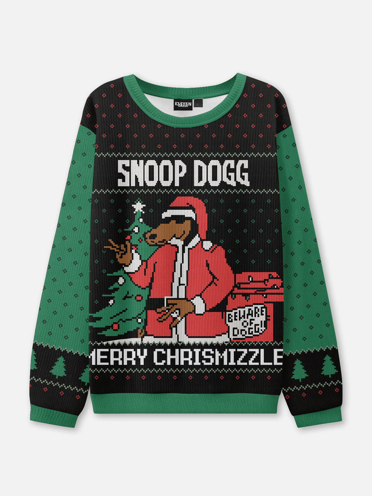 Snoop Dogg Merry Chrismizzle Ugly Christmas Sweater Eleven Oasis