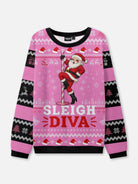 Sleigh Diva Pole Dancing Santa Ugly Christmas Sweater ElevenOasis