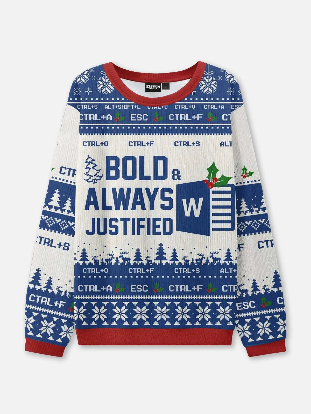 Ugly Christmas Sweater Microsoft Office Humor Sweatshirt 