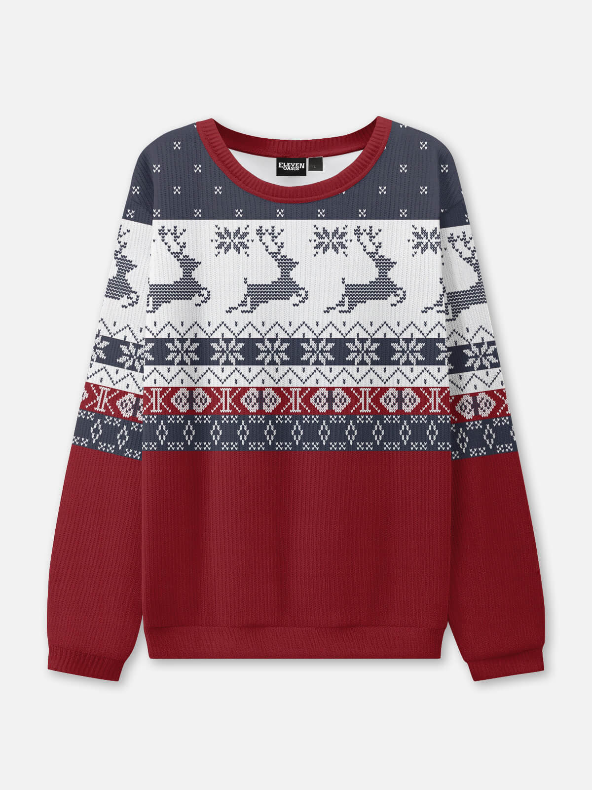Reindeer Fair Isle Classic Christmas Sweater Eleven Oasis