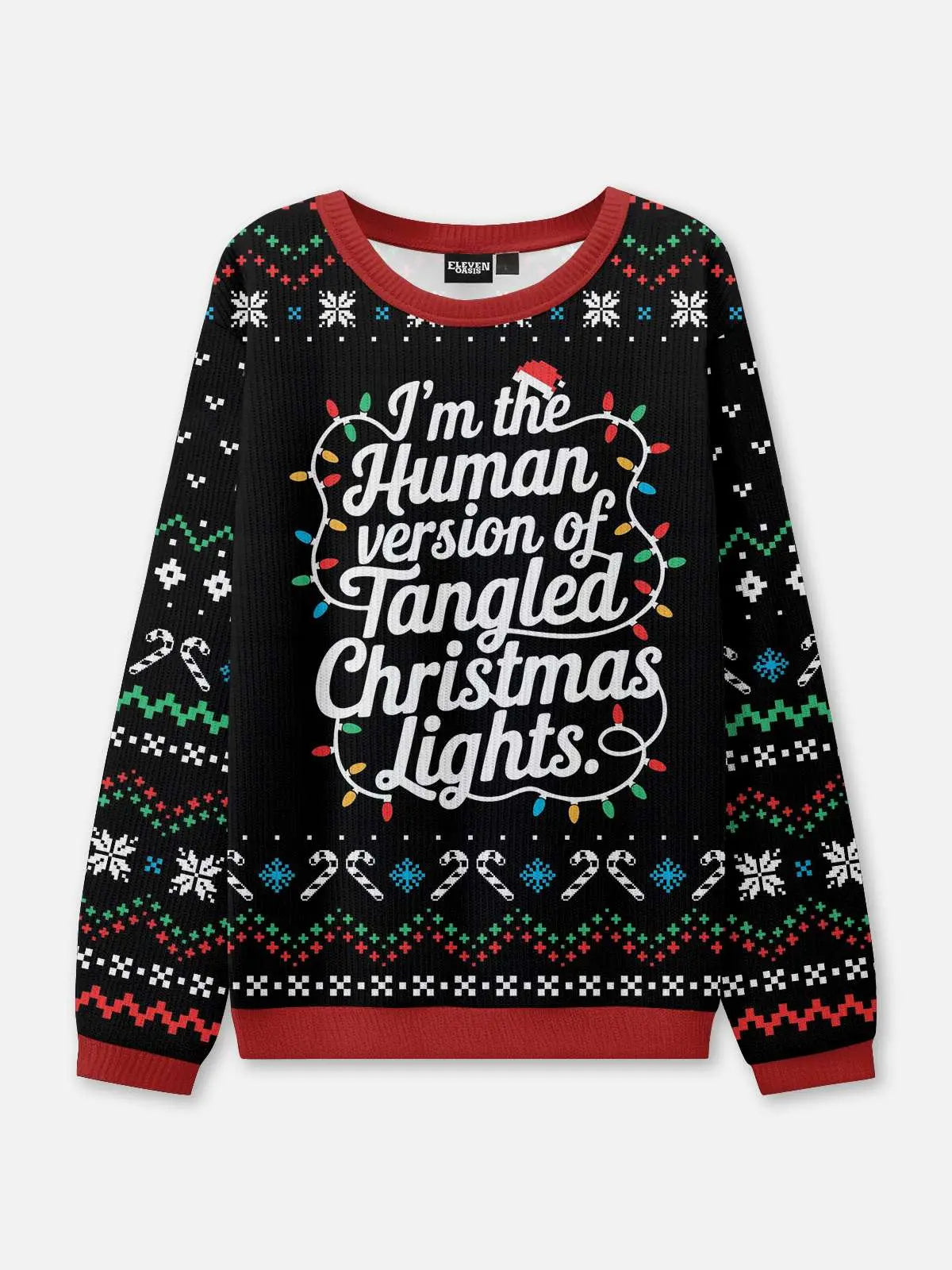 Tangled Christmas Lights Ugly Christmas Sweatshirt 