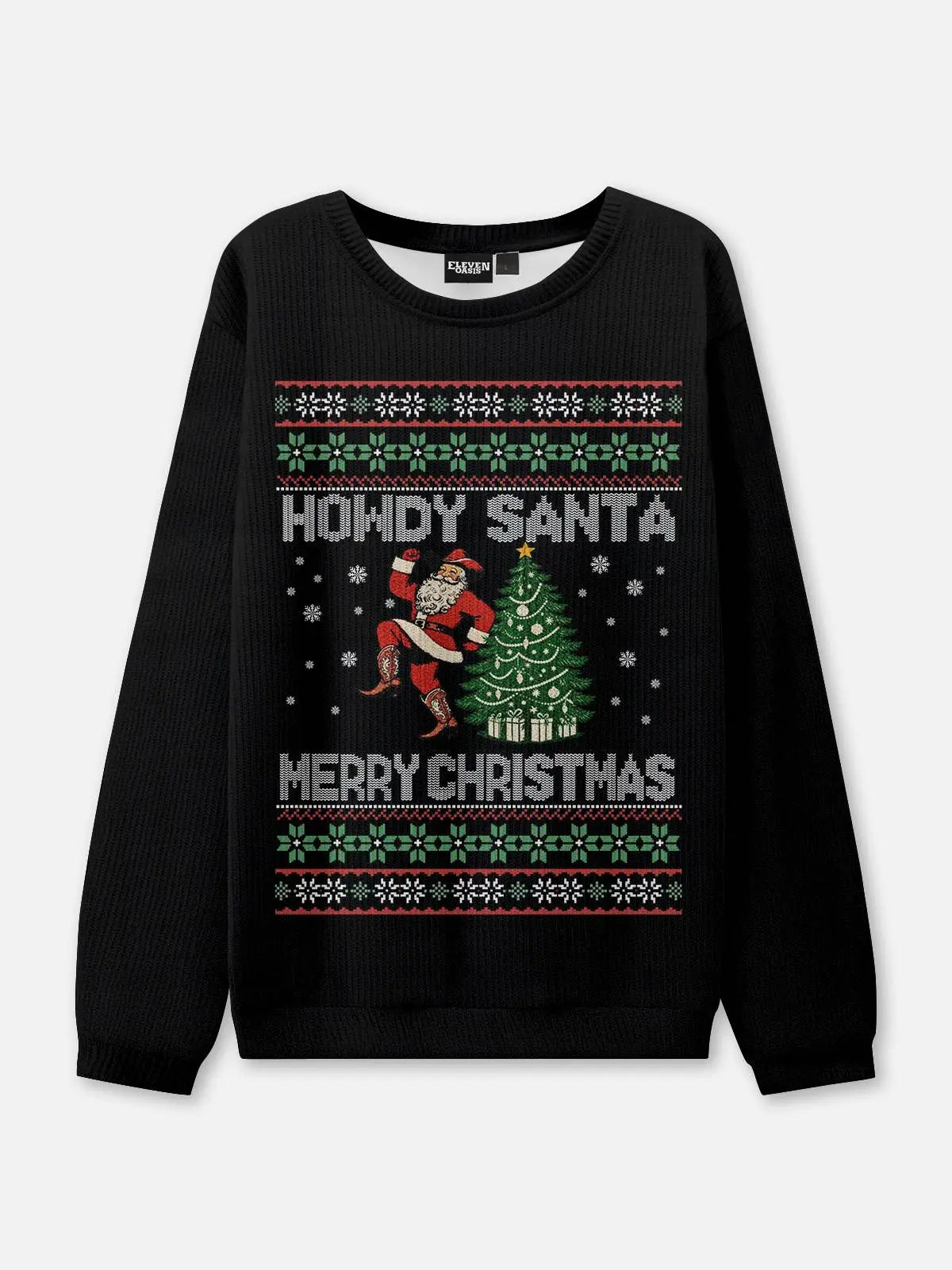 Ugly Christmas Cowboy Cat Meowdy Sweatshirt Eleven Oasis