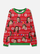 Customizable Face Christmas Lights Ugly Christmas Sweater ElevenOasis