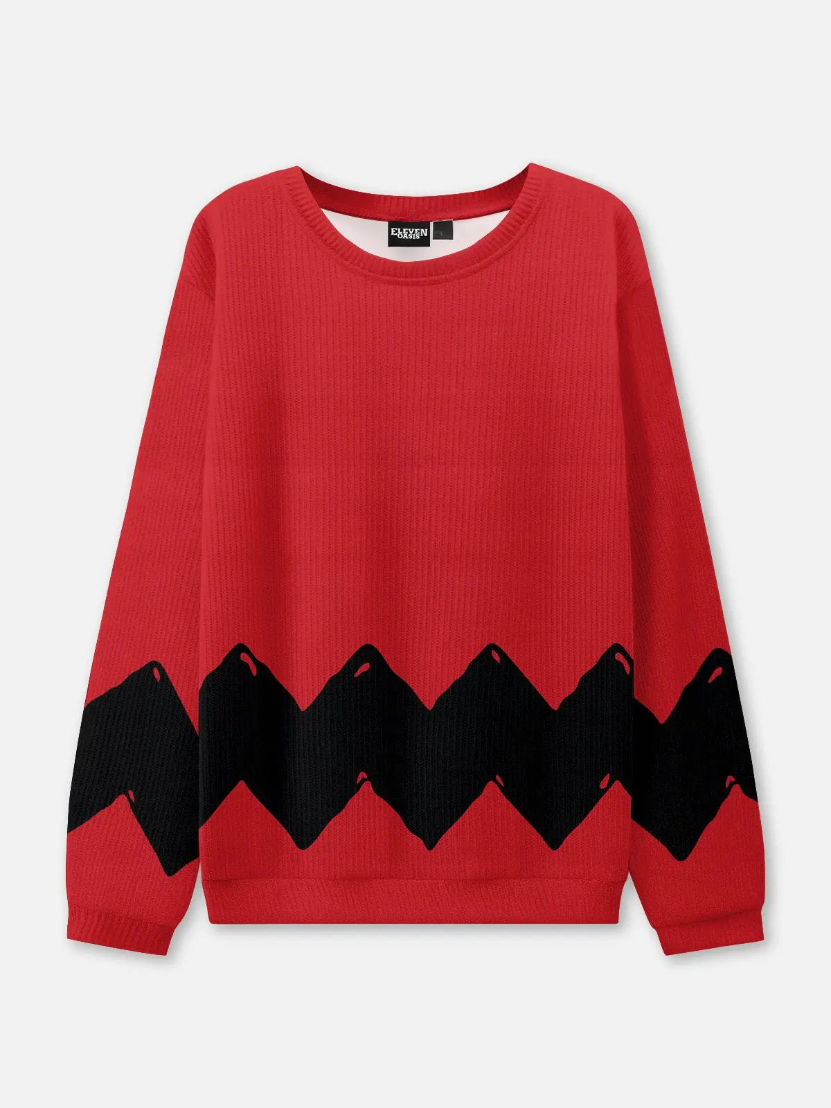 Comic Zigzag Crew Neck Sweater ElevenOasis
