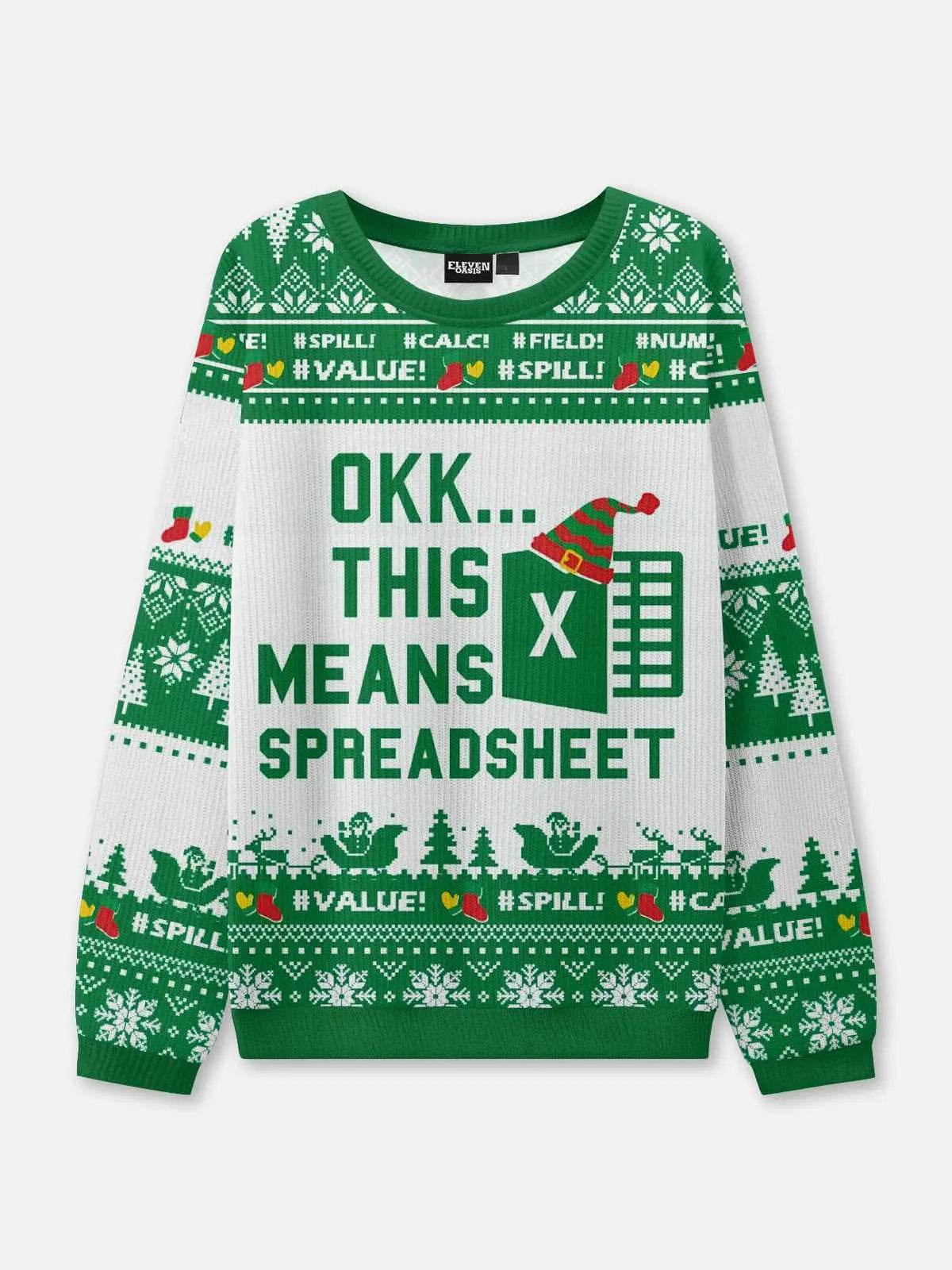 Excel Spreadsheet Emergency Ugly Christmas Sweatshirt 