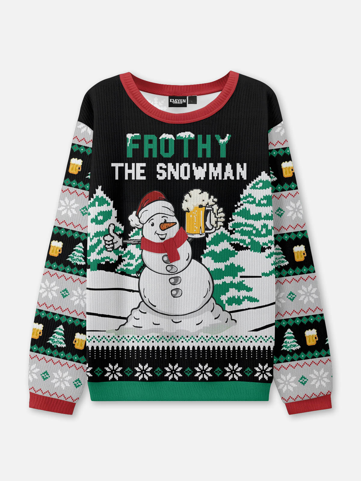 Frothy the Snowman Ugly Christmas Sweatshirt ElevenOasis
