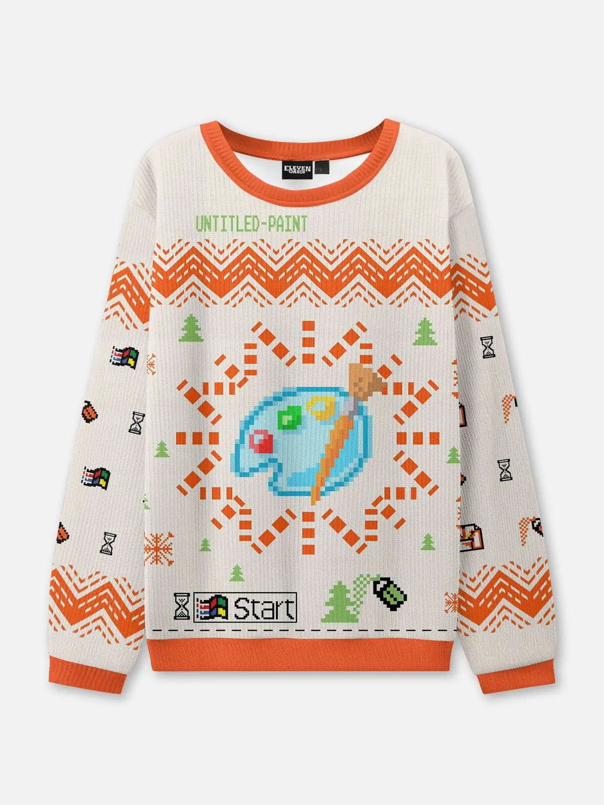Retro Paint Program Ugly Christmas Sweatshirt 