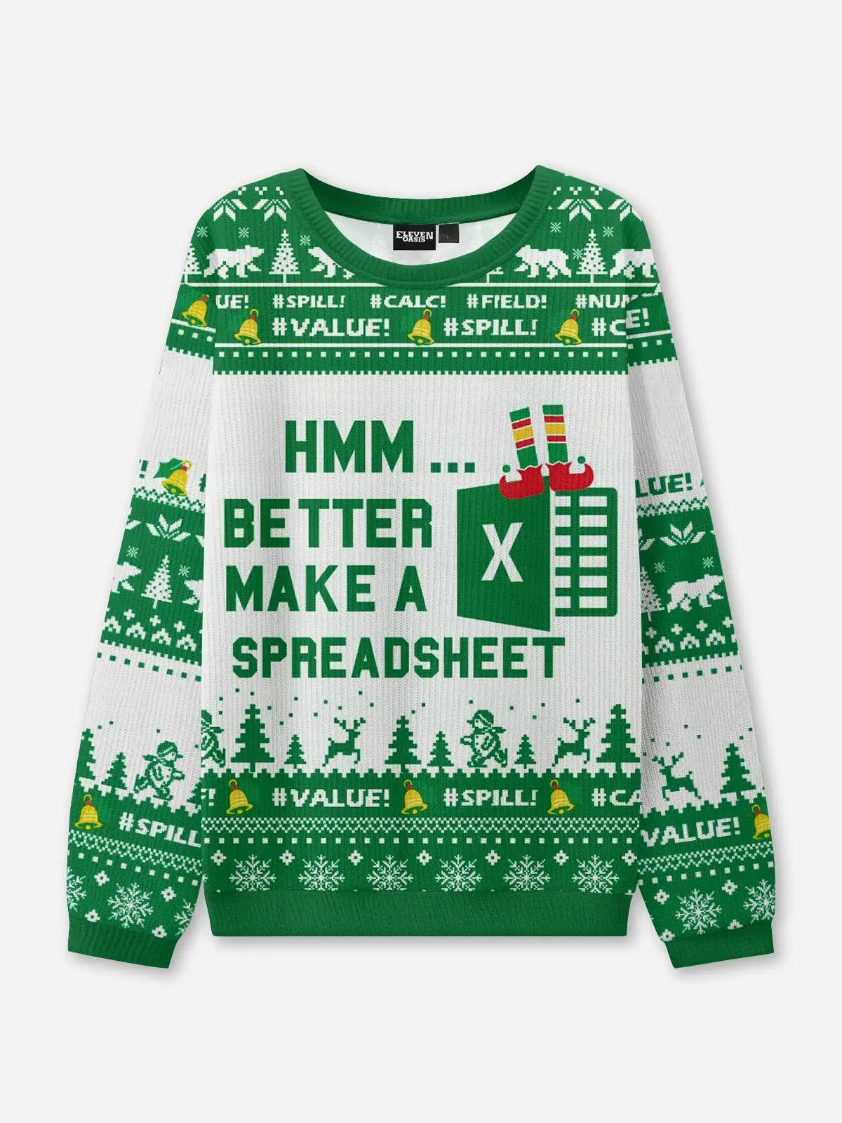 Excel Spreadsheet Maker Ugly Christmas Sweatshirt 