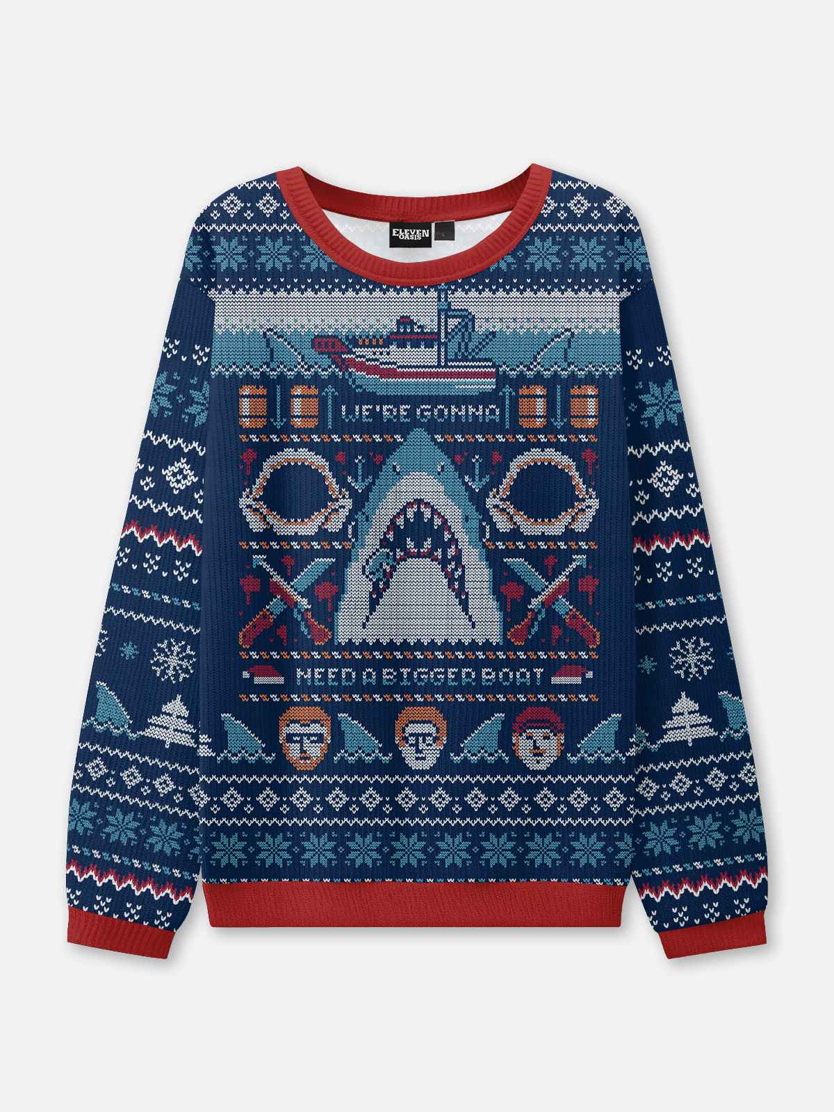Jaws Ugly Christmas Sweatshirt ElevenOasis