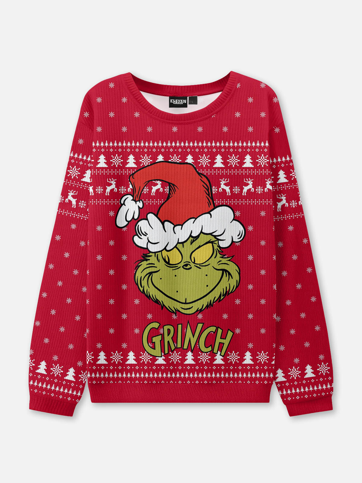 Classic Mischievous Grinch Ugly Christmas Sweater Eleven Oasis