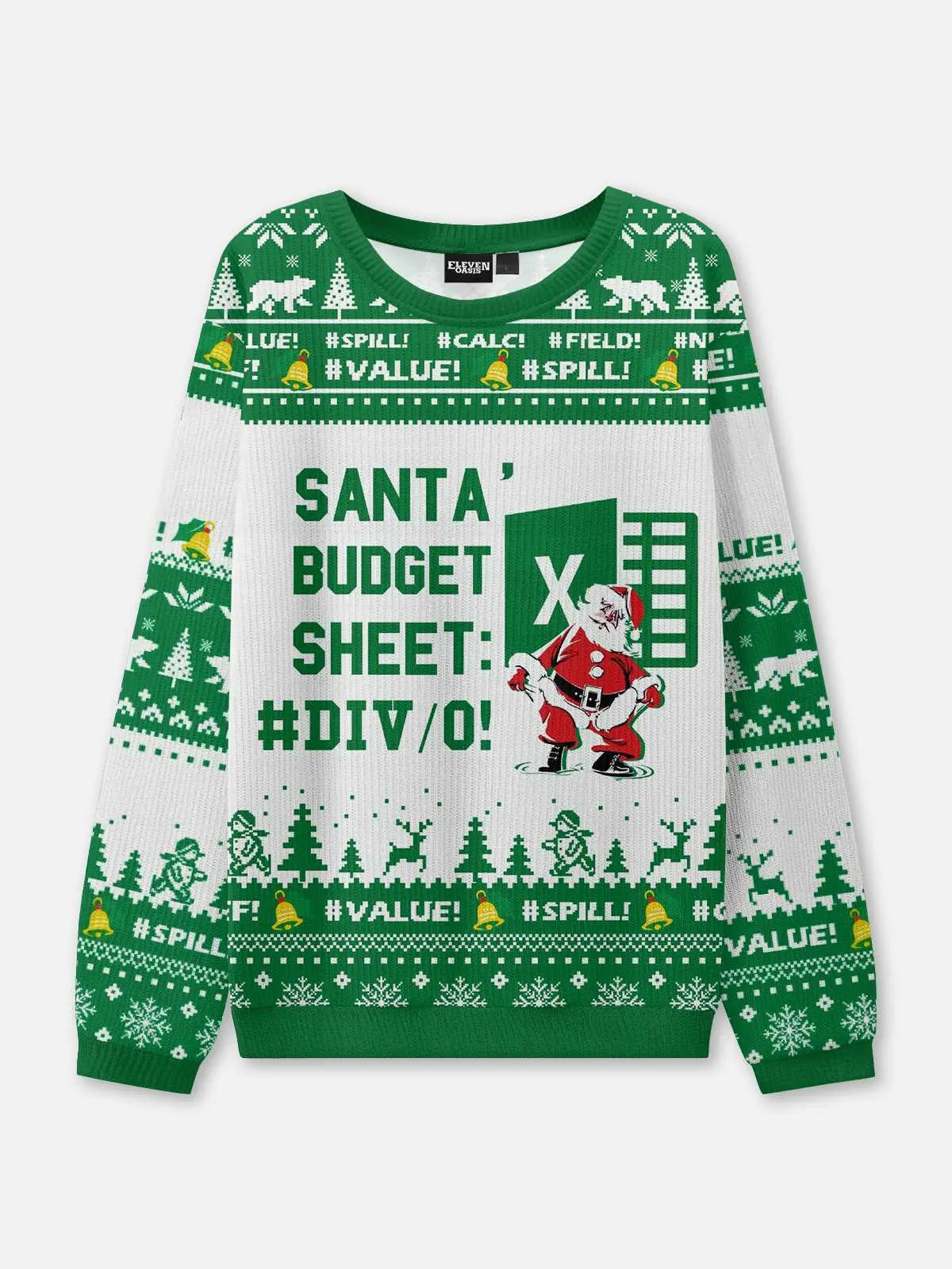 Santa's Budget Sheet Ugly Christmas Sweatshirt 
