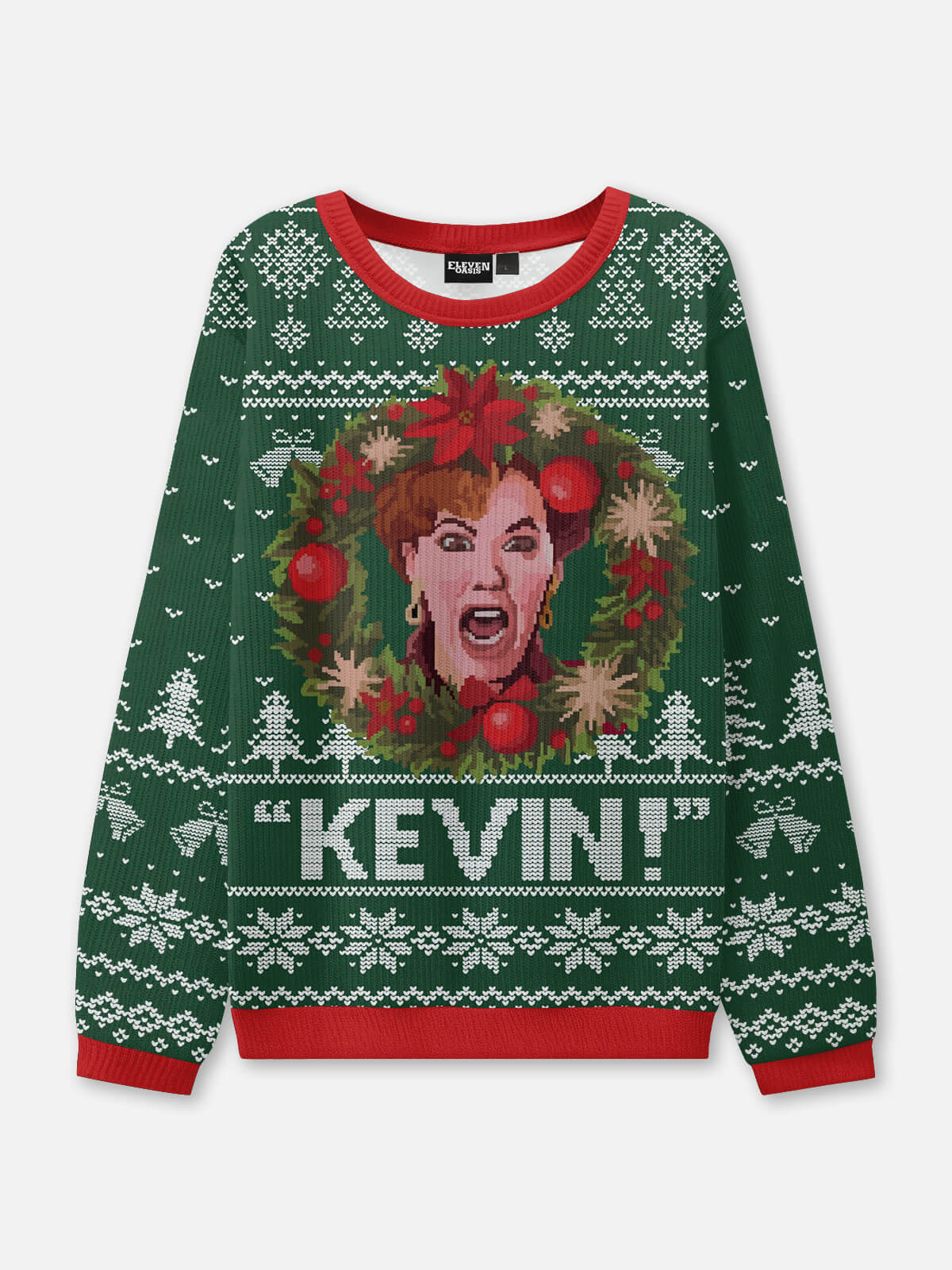 "KEVIN!" Mom Scream Home Alone Ugly Christmas Sweater ElevenOasis