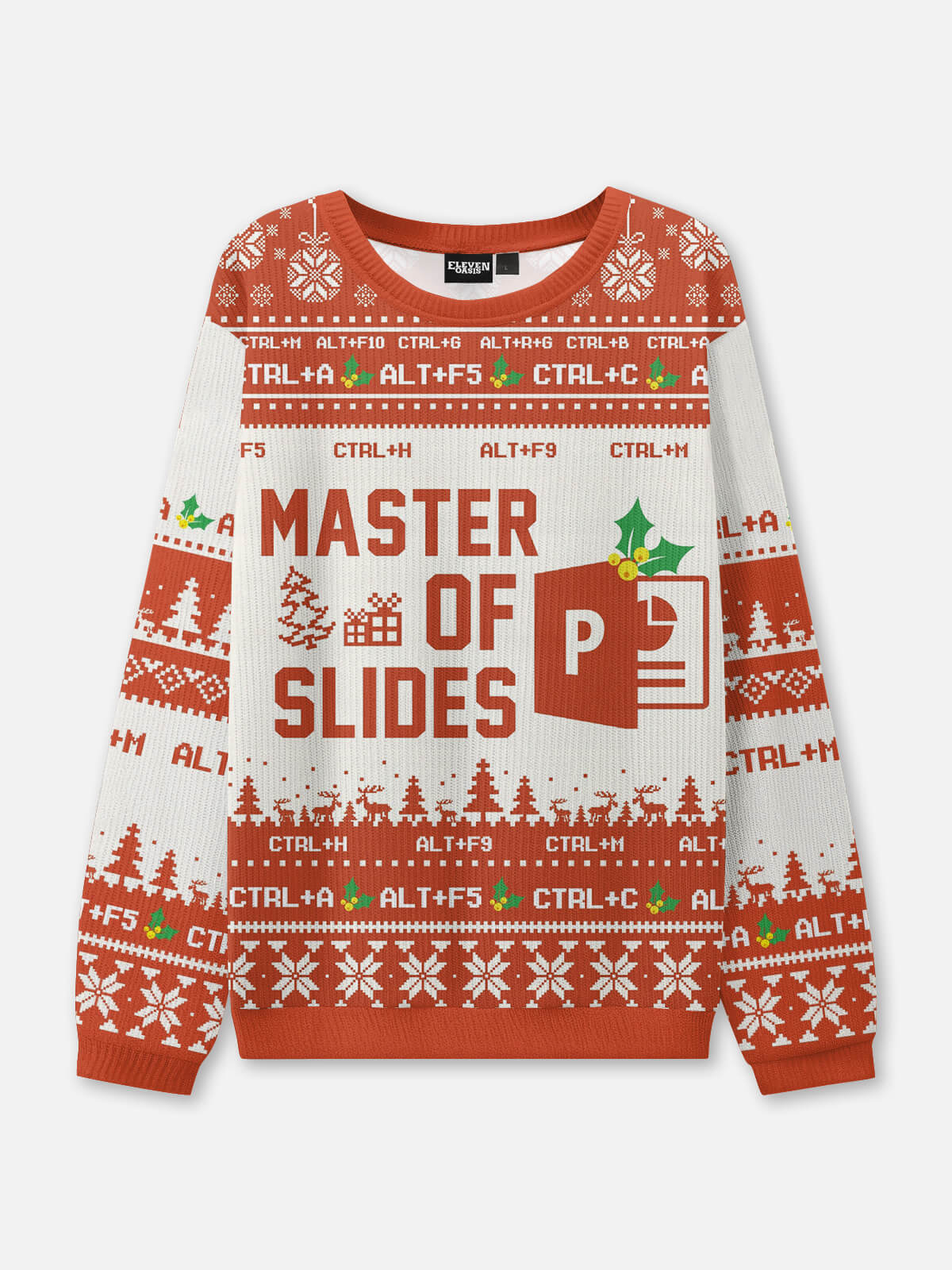 Ugly Christmas Sweater Microsoft Office Humor Sweatshirt Eleven Oasis