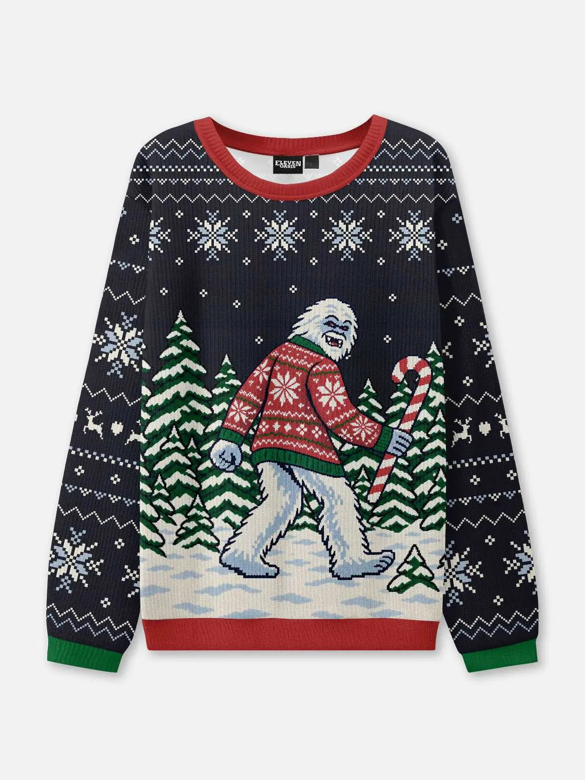 Christmas Yeti Candy Cane Ugly Christmas Sweater