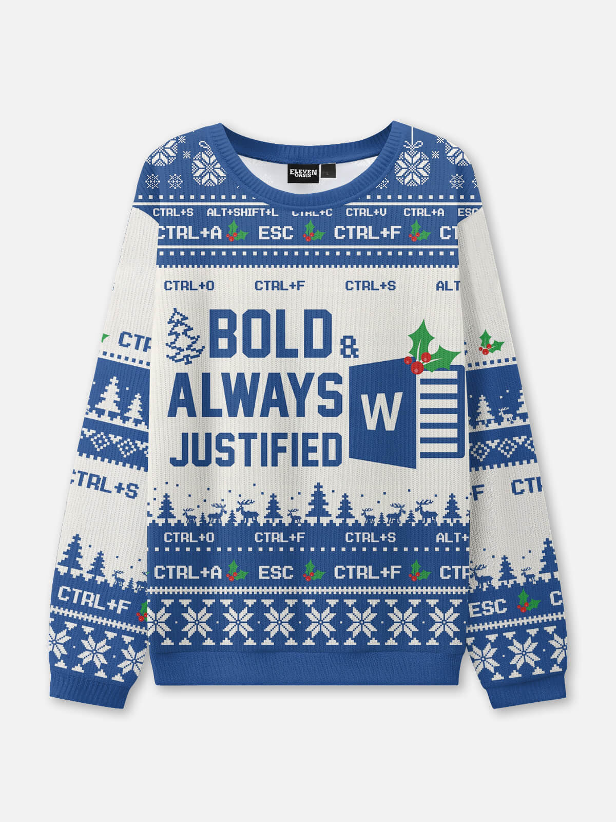Ugly Christmas Sweater Microsoft Office Humor Sweatshirt Eleven Oasis