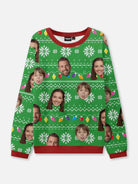 Customizable Face Christmas Lights Ugly Christmas Sweater ElevenOasis