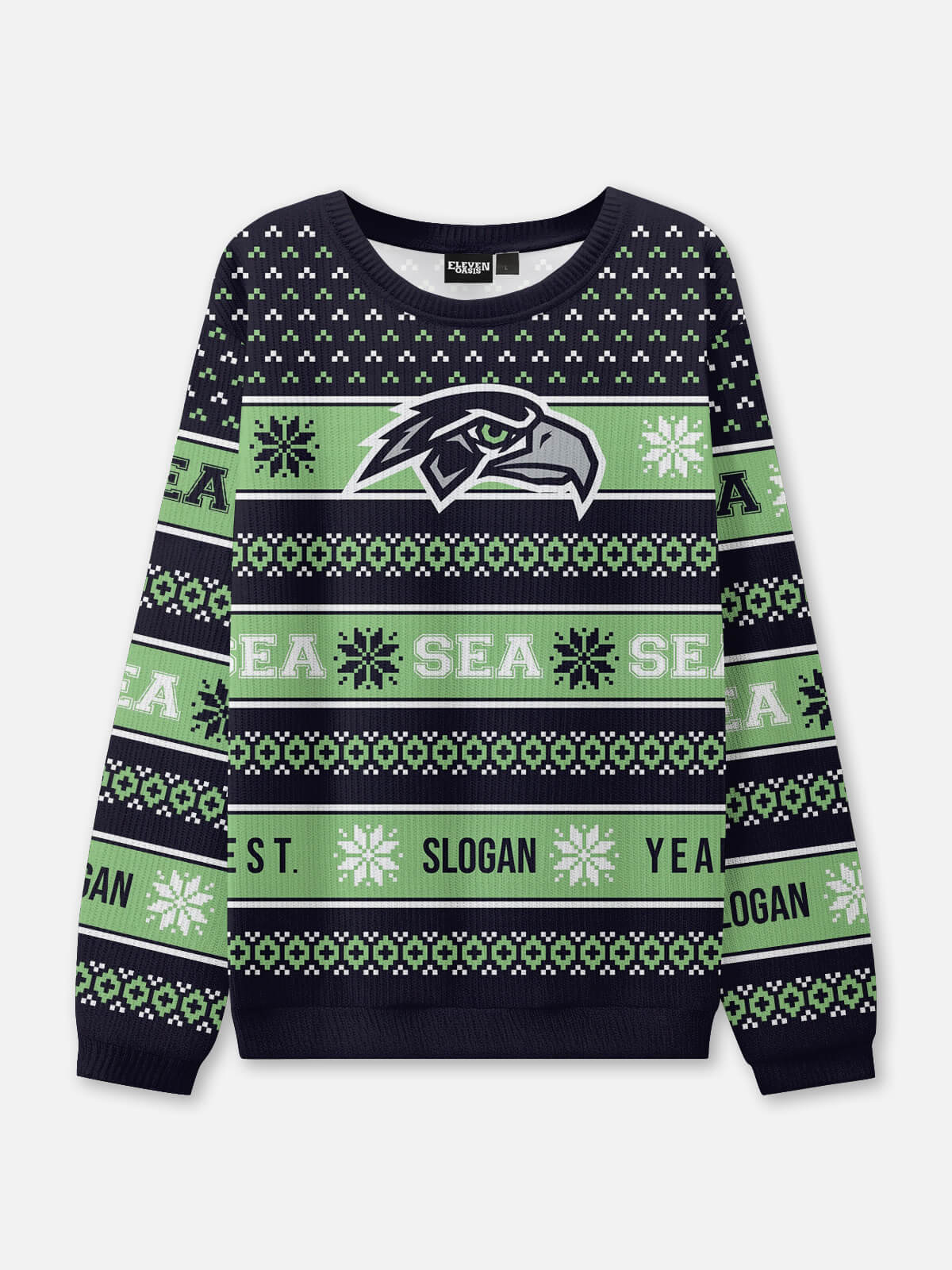 Custom Seattle Logo Football Sweatshirt Eleven Oasis