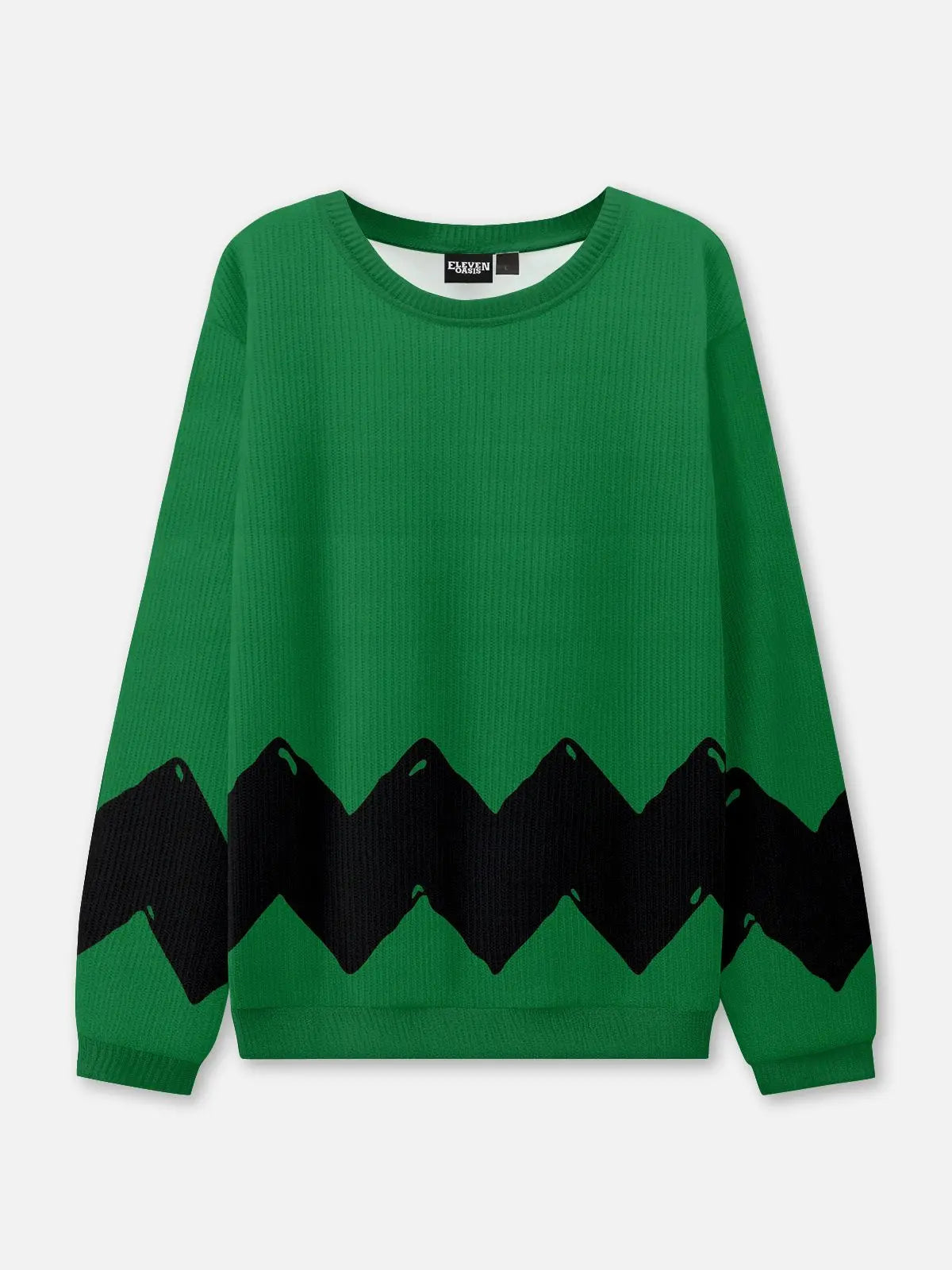 Comic Zigzag Crew Neck Sweater 