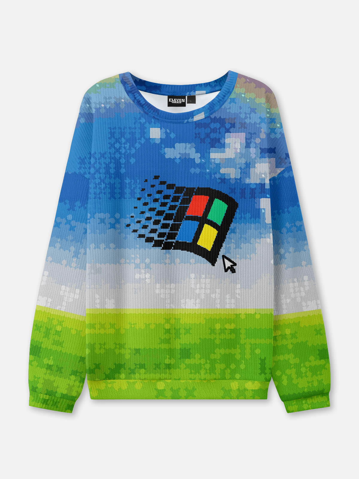 Ugly Christmas Sweater Windows Retro Startup Sweatshirt Eleven Oasis