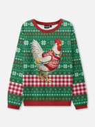 Rooster Christmas Lights Ugly Christmas Sweater ElevenOasis