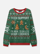 Tech Support Delete Your Cookies Ugly Christmas Sweatshirt Eleven Oasis