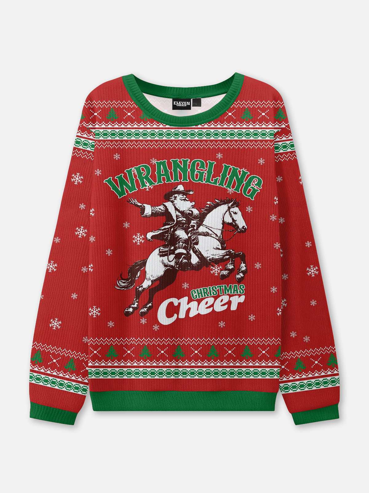 Ugly Christmas Cowboy Cat Meowdy Sweatshirt Eleven Oasis