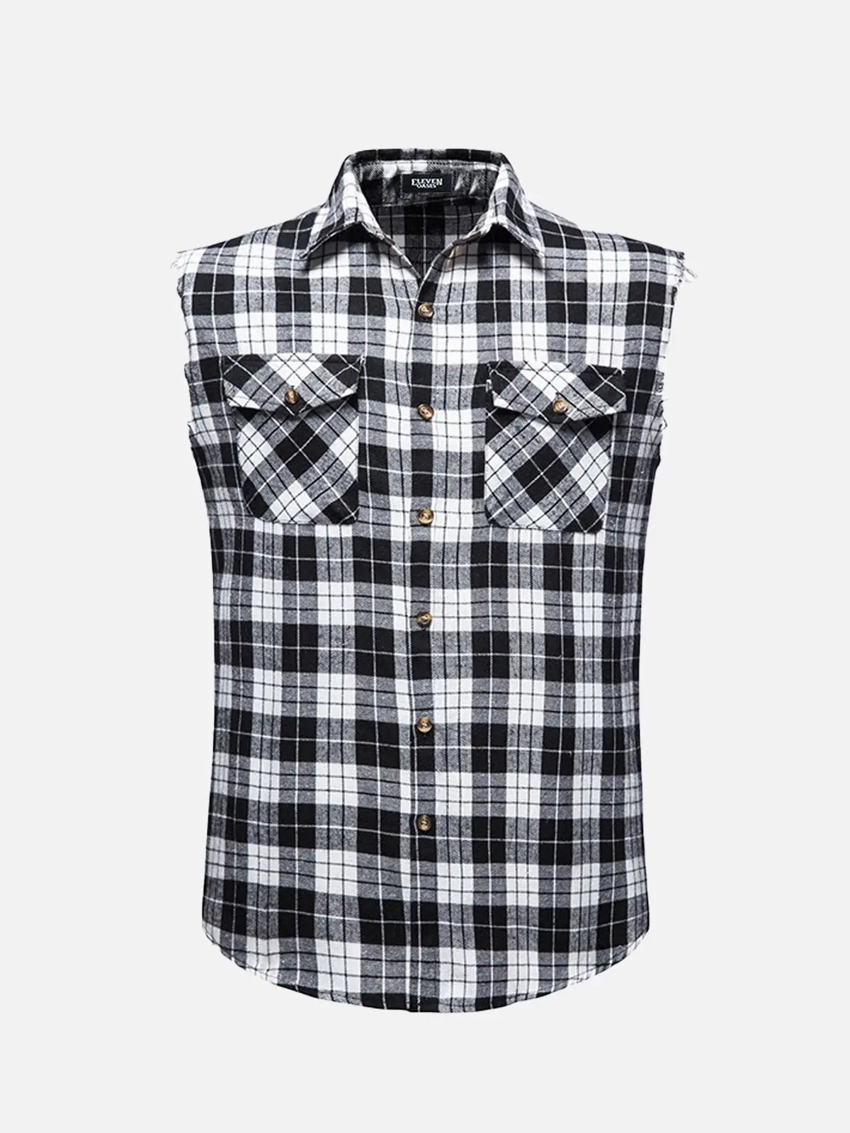 Men's Buffalo Plaid Sleeveless Shirt Eleven Oasis
