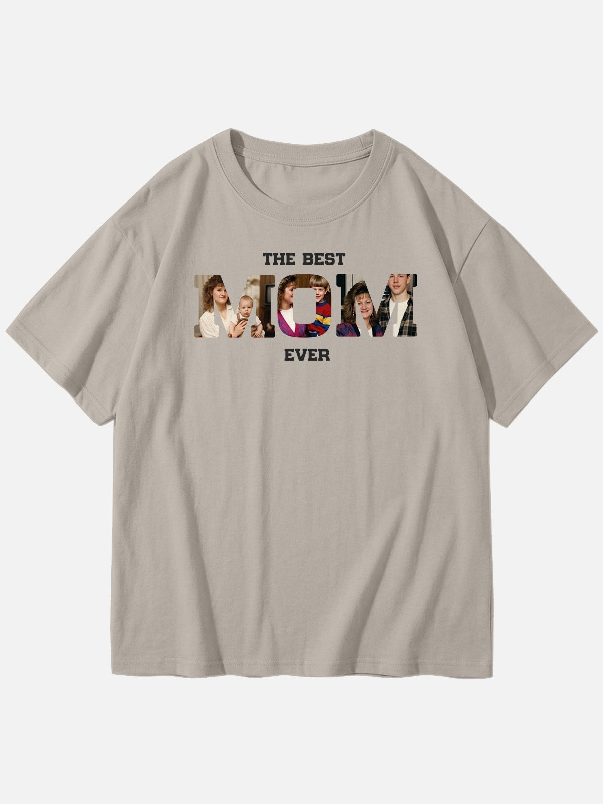 Custom Best Mom Ever Photo Cotton Short Sleeve T-Shirt Eleven Oasis