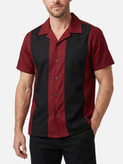 Men's Heritage Contrast Panel Bowling Short Sleeve Shirt Eleven Oasis
