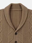 Men's Cable Knit Shawl Collar Slim Fit Cardigan Eleven Oasis