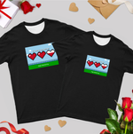 Pixel Love Match Couple Short Sleeve Shirt Eleven Oasis