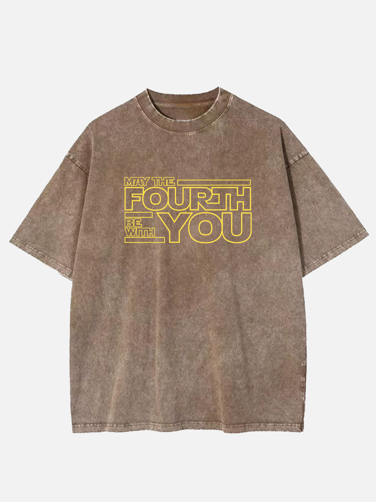 Star Wars May the Fourth Be With You Acid Wash Cotton T-Shirt Eleven Oasis