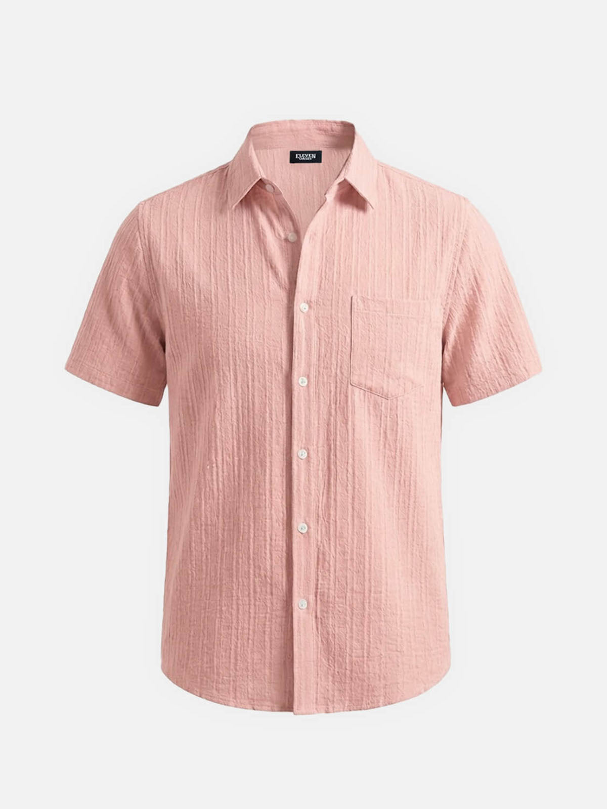 Men's Textured Short Sleeve Button-Up Shirt Eleven Oasis