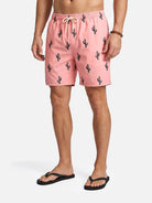 Men's Relaxed Fit Print Swim Trunks Eleven Oasis