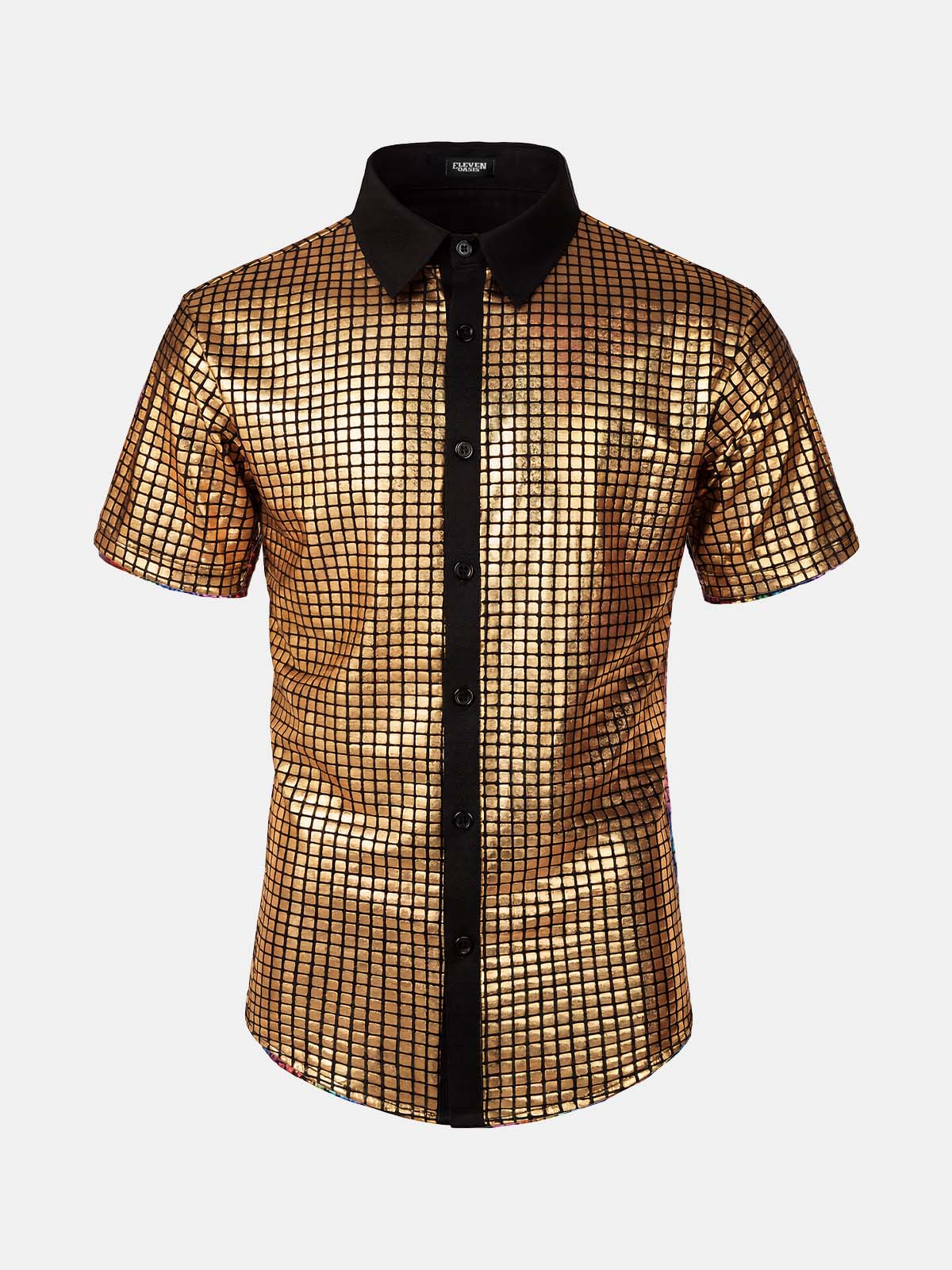 Men's Metallic Grid Short Sleeve Shirt Eleven Oasis