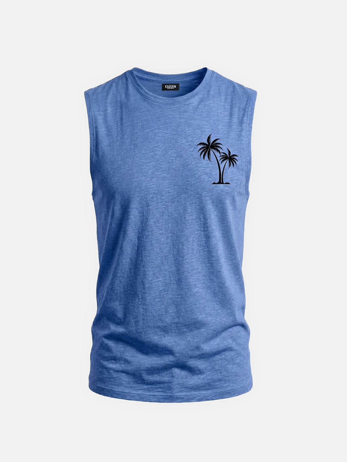 Men's Palm Graphic Crew Neck Tank Top Eleven Oasis