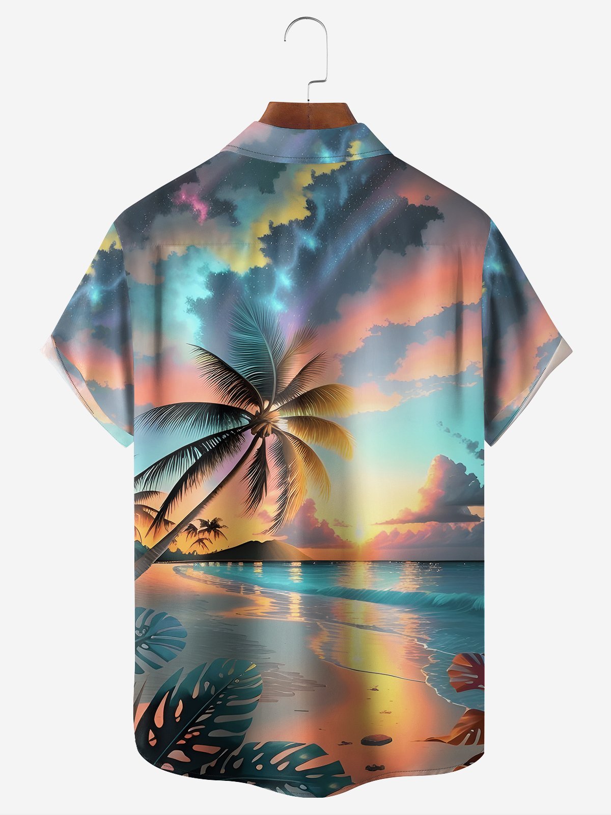 Men's Palm Tree Beach Sunset Sunrise Short Sleeve Casual ShirtMens short sleeve shirts Big and tall Mens shirts Short sleeve shirts for men Mens 4xl shirts Casual short sleeve shirts