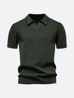 Men's Textured Knit Polo Short Sleeve Shirt Eleven Oasis
