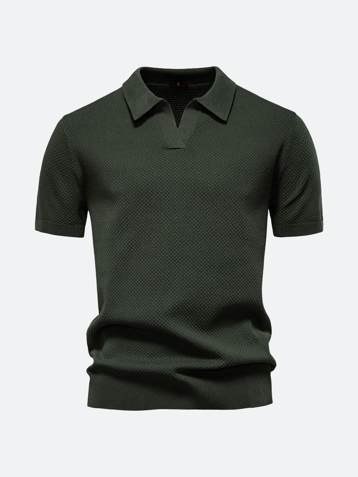 Men's Textured Knit Polo Short Sleeve Shirt Eleven Oasis