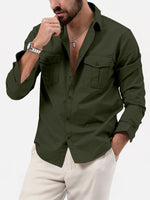Men¡¯s Utility Pocket Long Sleeve Shirt Eleven Oasis