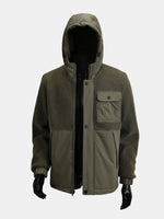 Men's Sherpa-Panel Hooded Puffer Jacket with Chest Pocket Eleven Oasis