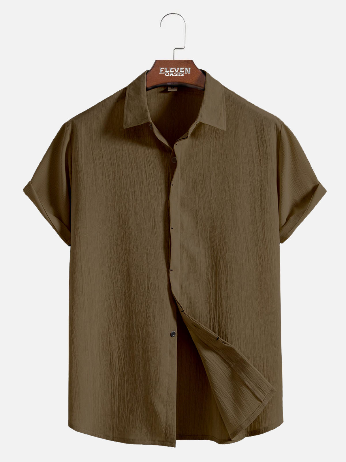 Men's Everyday Crinkle Texture Short Sleeve Shirt ElevenOasis