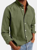 Men's Acid Washed Cotton Long Sleeve Shirt Eleven Oasis