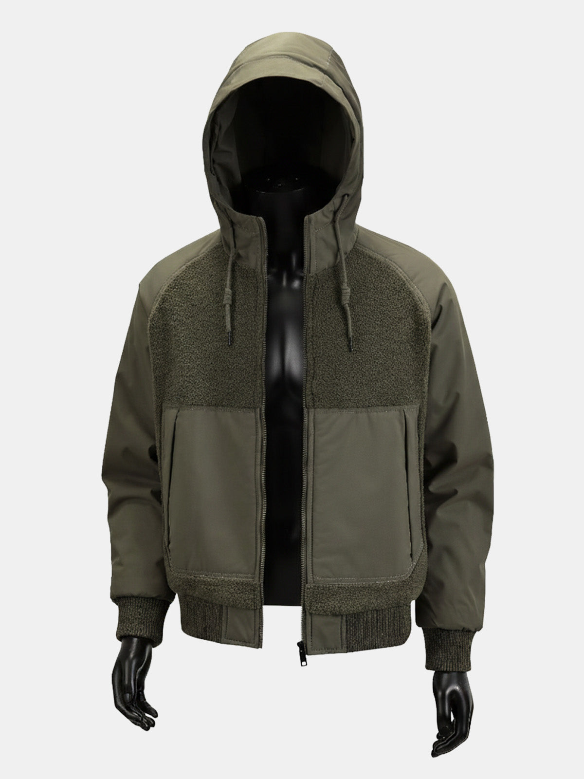 Men's Sherpa-Panel Hooded Puffer Jacket Eleven Oasis