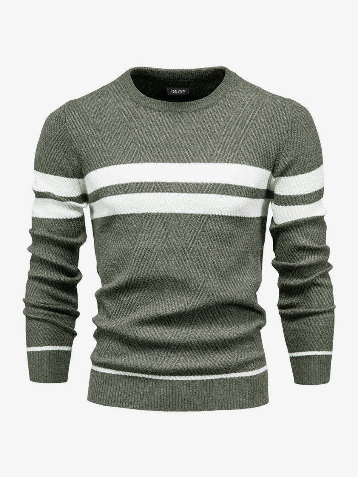 Men's Slim Stripe Knit Sweater Eleven Oasis