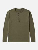 Men's Cotton Henley Long Sleeve Shirt Eleven Oasis
