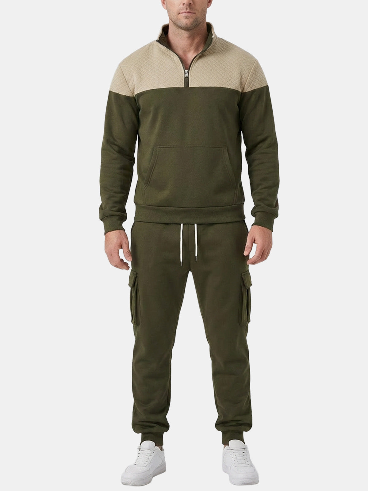 Men's Colorblock Quarter-Zip Tracksuit Set Eleven Oasis