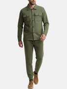 Men's Faux Suede Button-Up Two-Piece Set Eleven Oasis