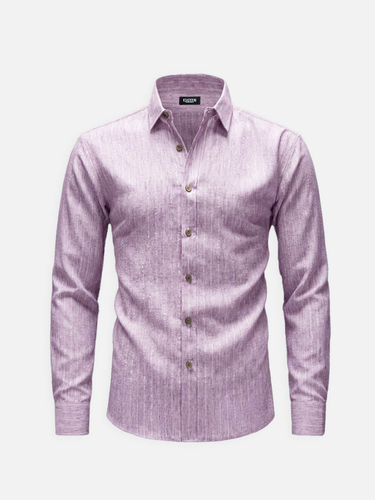 Men's Subtle Sheen Striped Long Sleeve Shirt ElevenOasis